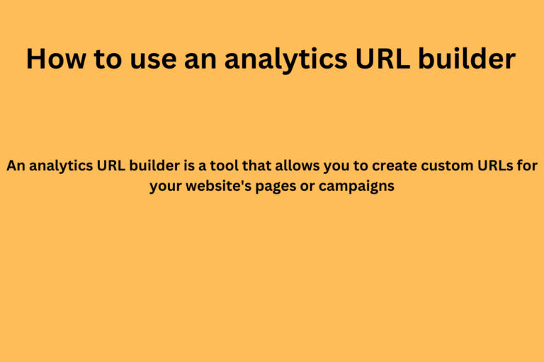 How to use an analytics URL builder